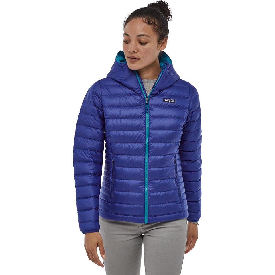 patagonia women's down sweater hoody lapiz blue