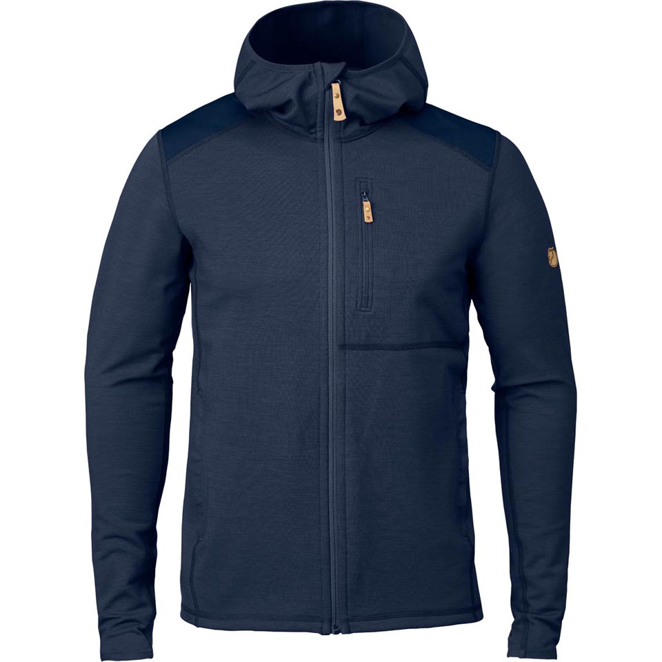 Fjällräven KEB FLEECE HOODIE - Sweater met rits - black/zwart