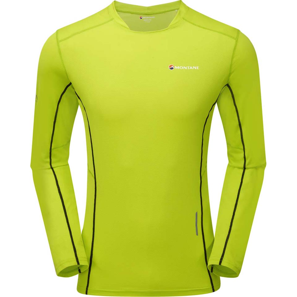 Montane Herren Razor Langarm T Shirt Outdoor Sport Top Funktionsshirt Grau