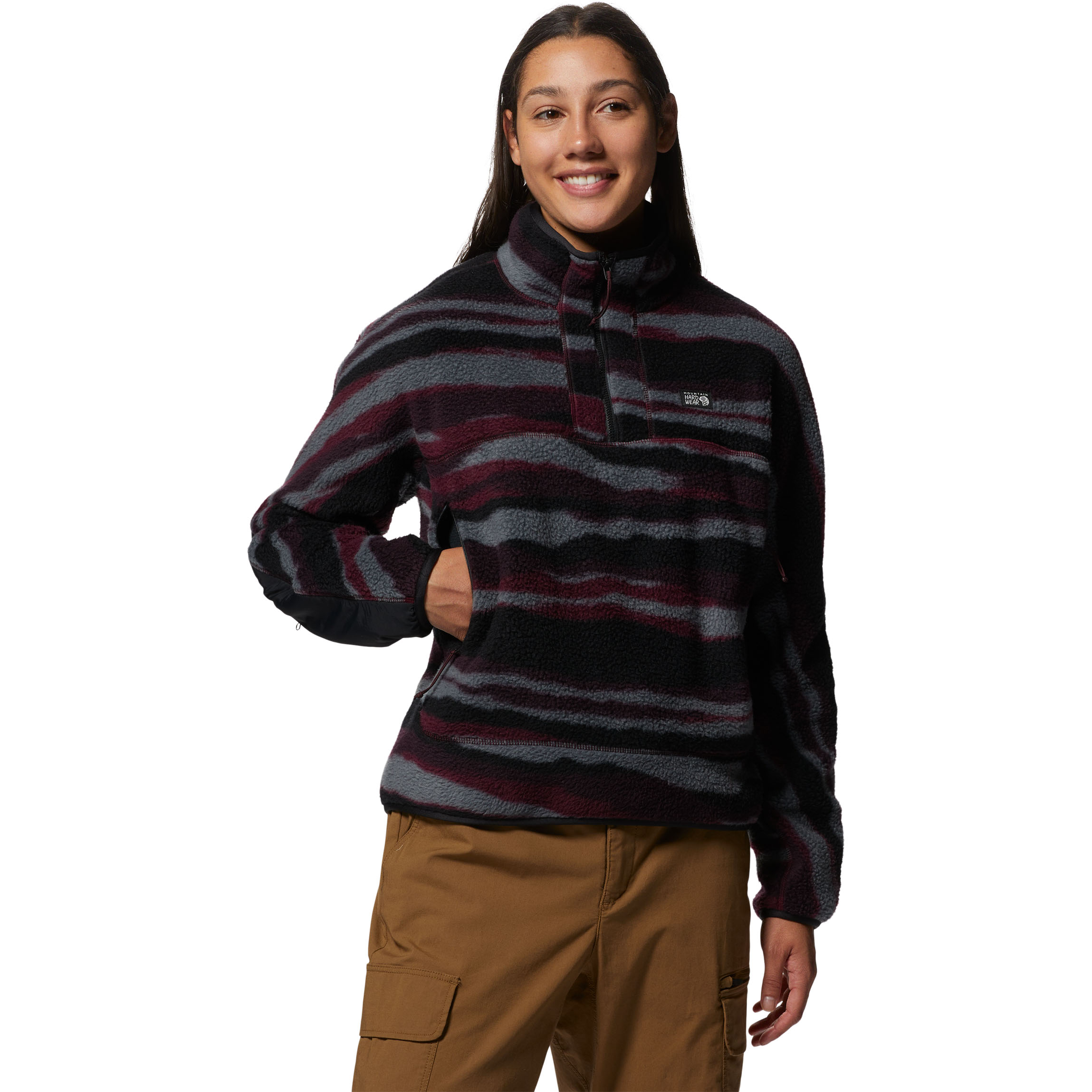 Mountain Hardwear HiCamp フリースプルオーバー XS Mountain Hardwear Women's HiCamp Fleece Pullover, Black, X-Small