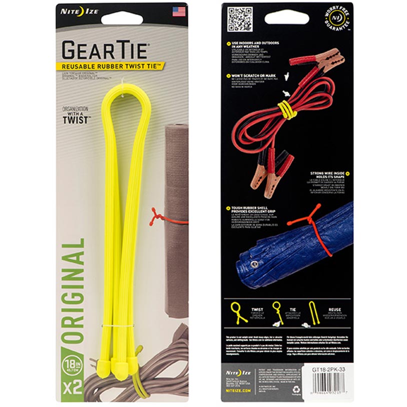one 18" two 12" Rubber Wire Tie wrap Gear Tie Attach items BY NITE IZE  NOS new 