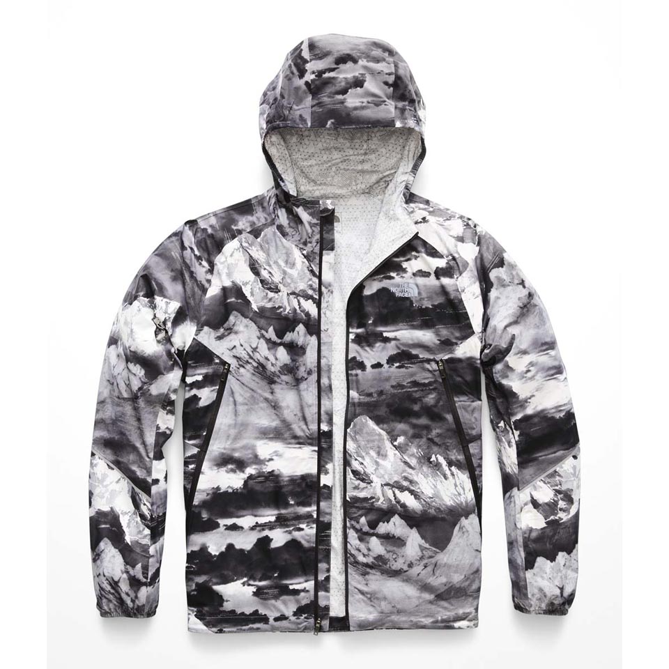Men s Stormy Trail Jacket Medium Mid Grey Mountain Print