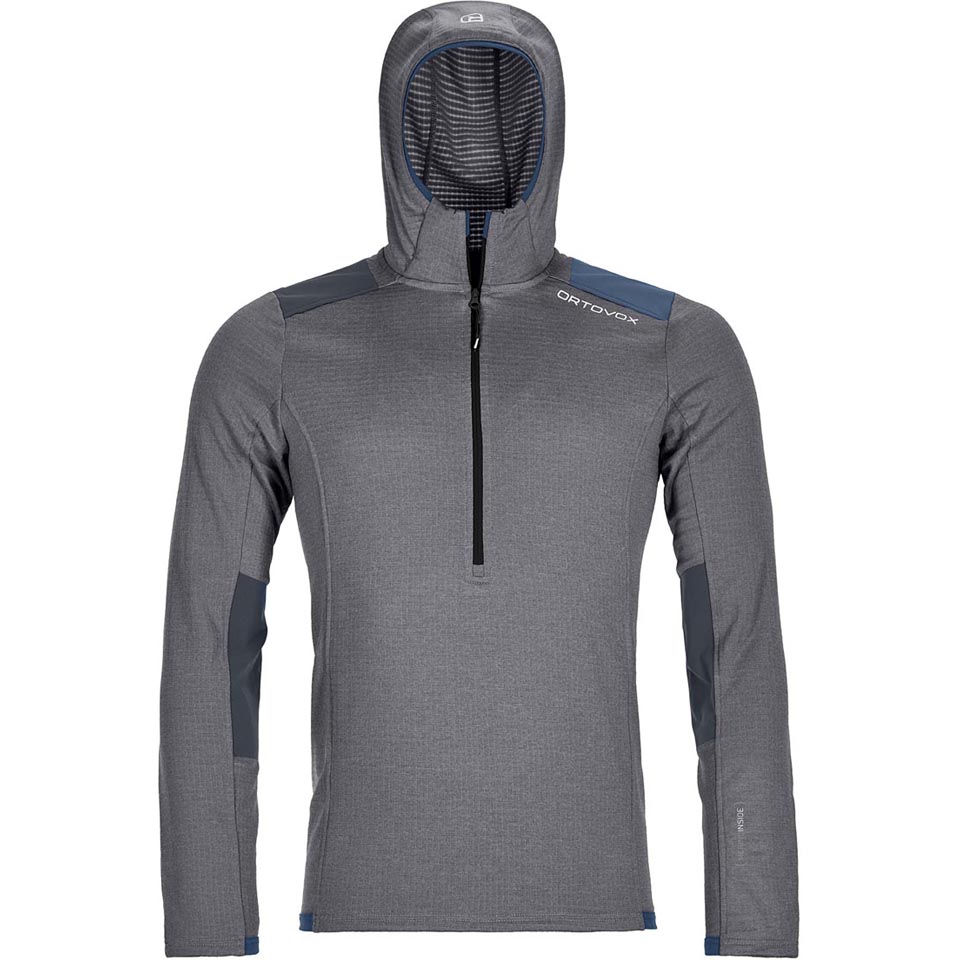 Ortovox Men's Fleece Light Grid Zip Neck Hoody Enwild