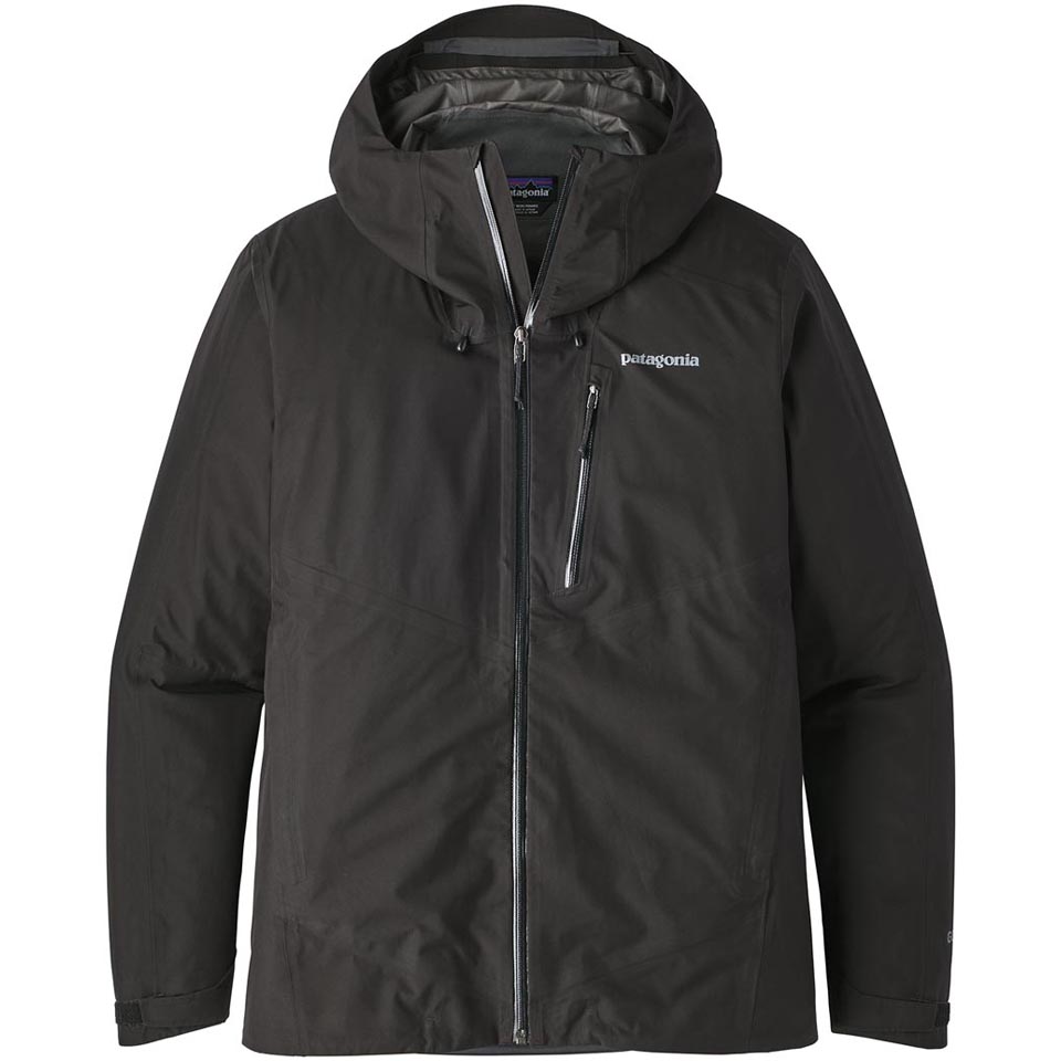 Patagonia Calcite GTX Full Zip Hooded Black Rain Jacket