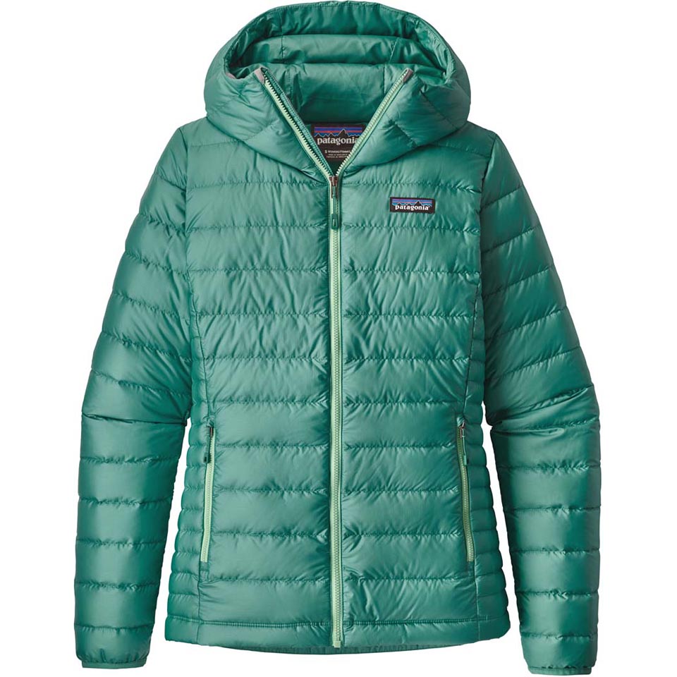 patagonia women's down sweater hoody drumfire red