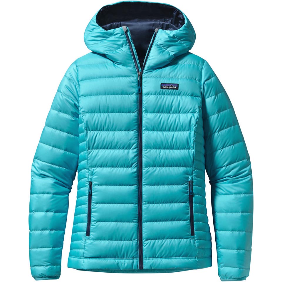 patagonia women's down sweater hoody drumfire red
