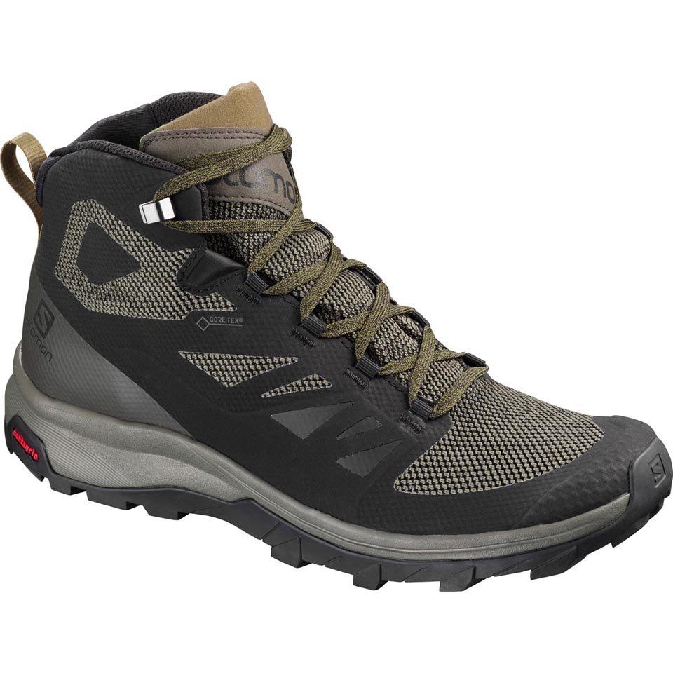salomon outline gtx mens black phantom magnet