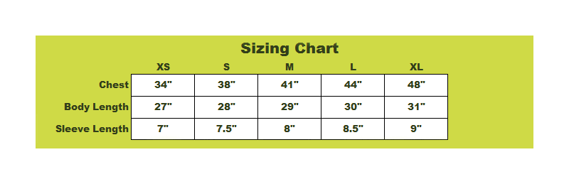 Sizing chart for Enwild Unisex Crewneck T-Shirt.